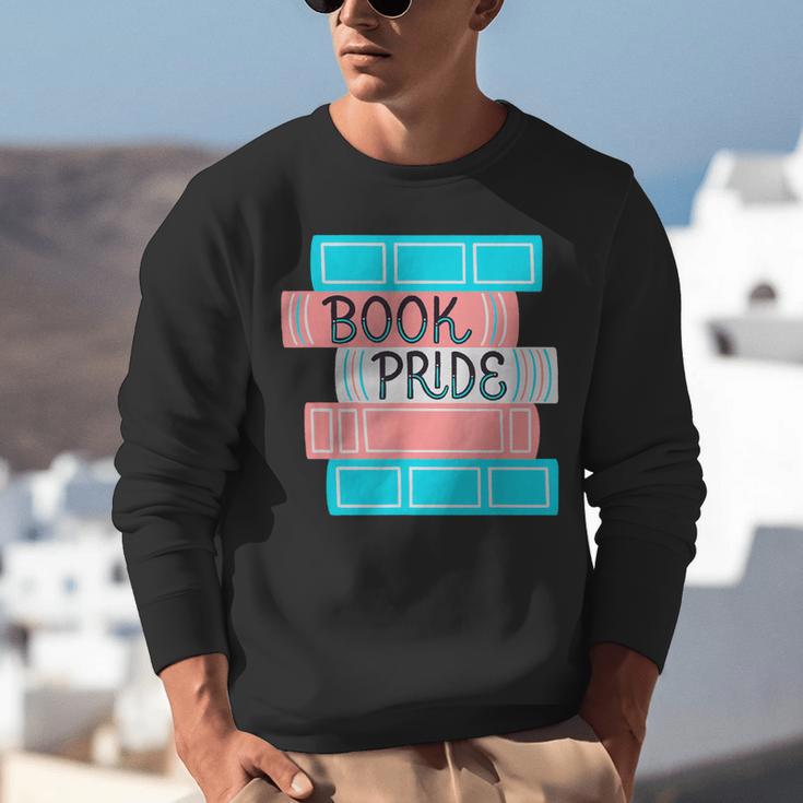 Threadless Grey Sky Chai Trans Book Pride Graphic Unisex Sweatshirt
