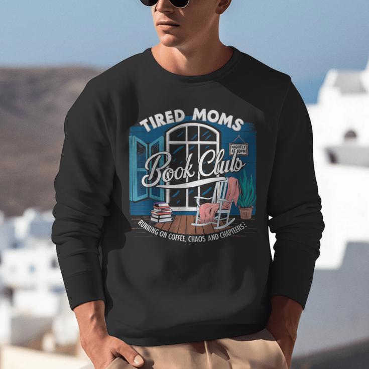 Tired Moms Book Club Coffee Chaos And Chapters Graphic Unisex Sweatshirt
