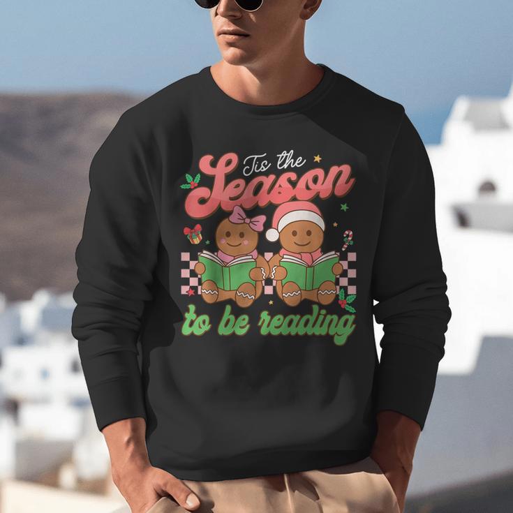 Tis The Season Book Reading Gingerbread Teacher Librarian Unisex Sweatshirt
