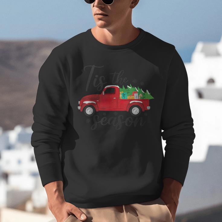 Tis The Season Holiday Nostalgia Red Truck Unisex Sweatshirt