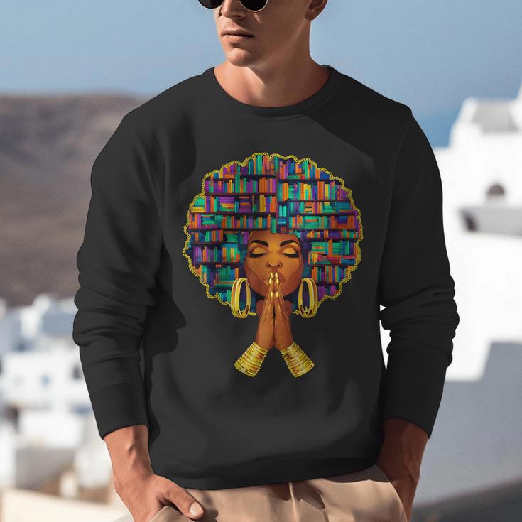 History Month Afro Women Book Lover Librarian Teacher Unisex Sweatshirt