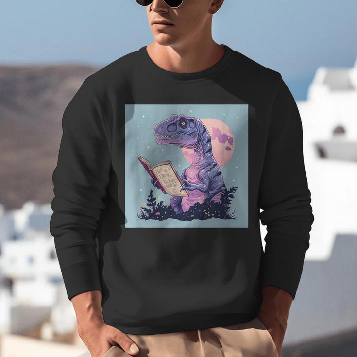 Trex Reading Book Dinosaur Unisex Sweatshirt Trex Reading Book Dinosaur Unisex Sweatshirt