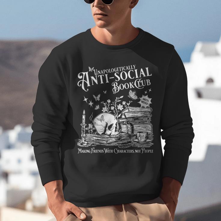 Unapologetically Antisocial Book Club Meets Weekly Retro Unisex Sweatshirt Unapologetically Antisocial Book Club Meets Weekly Retro Unisex Sweatshirt