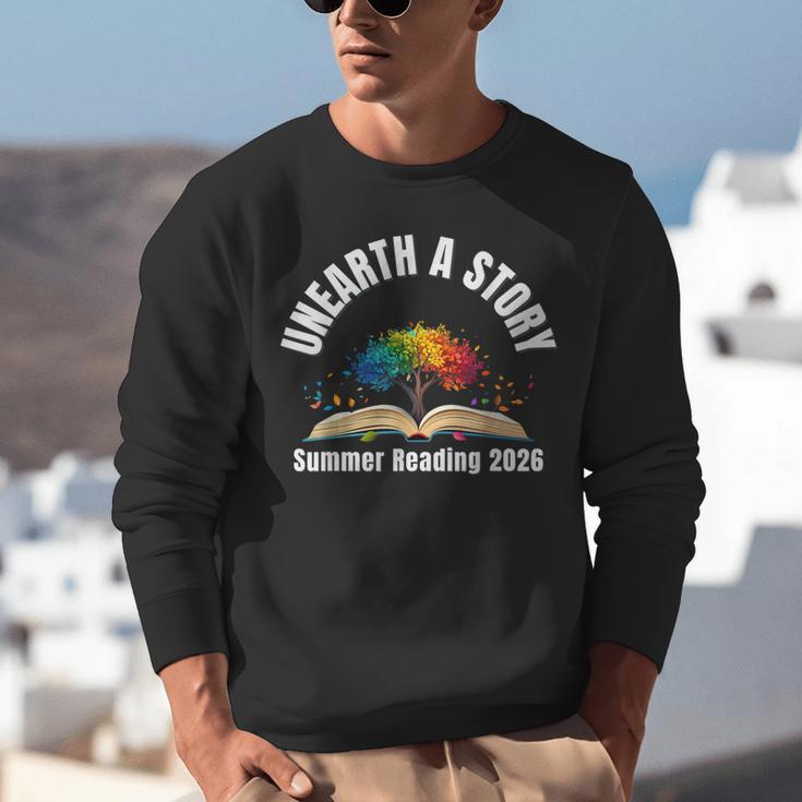 Unearth a Story 2026 Summer Reading Program Tree Book Unisex Sweatshirt