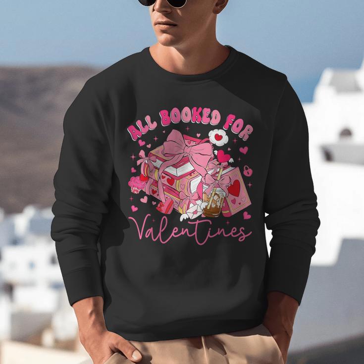 Valentine All Booked Book Coffee Coquette Bow Girl Women Unisex Sweatshirt Valentine All Booked Book Coffee Coquette Bow Girl Women Unisex Sweatshirt