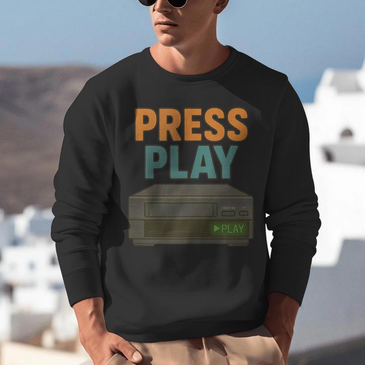 VHS Cassette Retro Analog Nostalgia Theme Unisex Sweatshirt