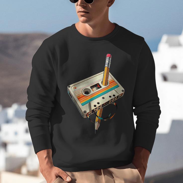 Vintage Pencil Rewind Cassette Tape Nostalgia Party 80s 90s Unisex Sweatshirt Vintage Pencil Rewind Cassette Tape Nostalgia Party 80s 90s Unisex Sweatshirt