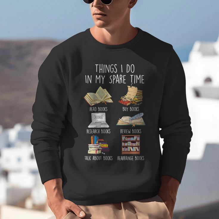 Vintage Retro Things I Do In My Spare Time Books Unisex Sweatshirt