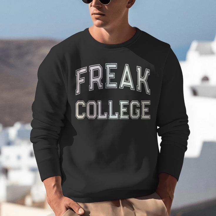 Vintage Sarcastic FREAK COLLEGE Introvert Anti Social Unisex Sweatshirt