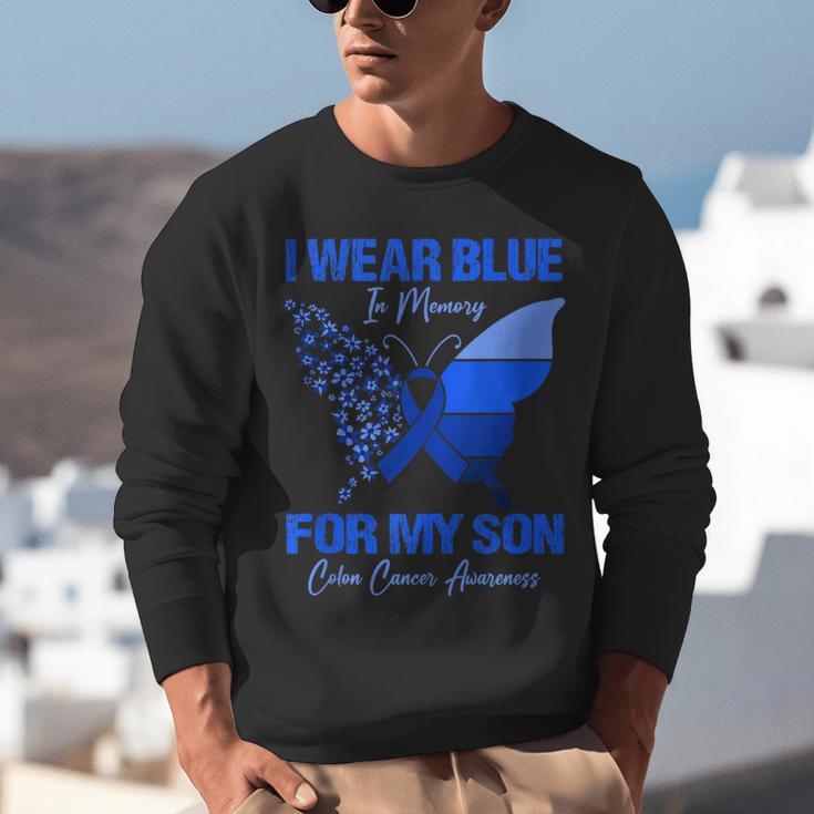 I Wear Blue In Memory For My Son Colon Cancer Awareness Unisex Sweatshirt I Wear Blue In Memory For My Son Colon Cancer Awareness Unisex Sweatshirt
