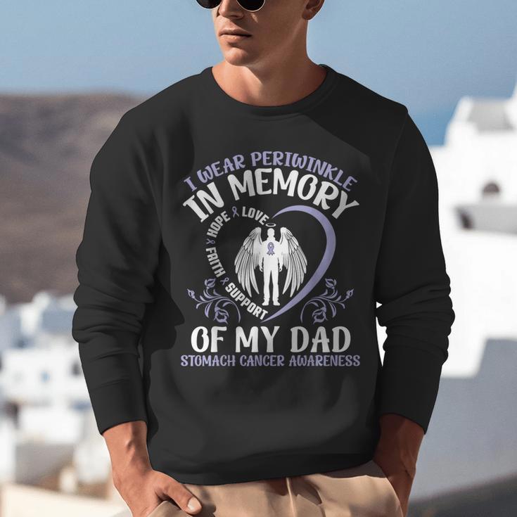 I Wear Periwinkle In Memory My Dad Stomach Cancer Awareness Unisex Sweatshirt