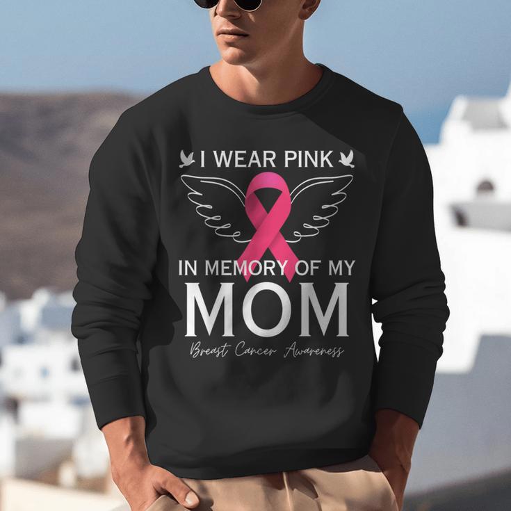 I Wear Pink In Memory Of My Mom Shirt Angel In Heaven Memory Unisex Sweatshirt