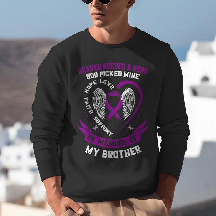 Wear Purple In Memory Of Brother Pancreatic Cancer Awareness Unisex Sweatshirt