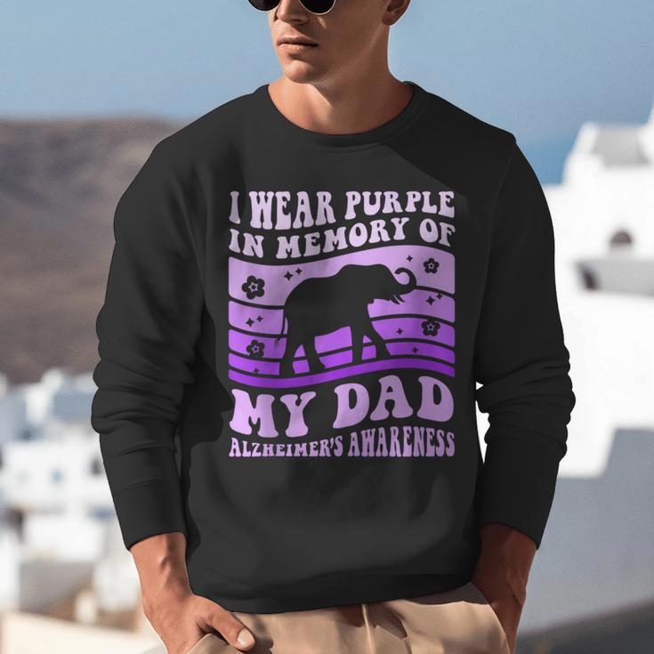 I Wear Purple In Memory Of My Dad Alzheimer's Awareness Day Unisex Sweatshirt