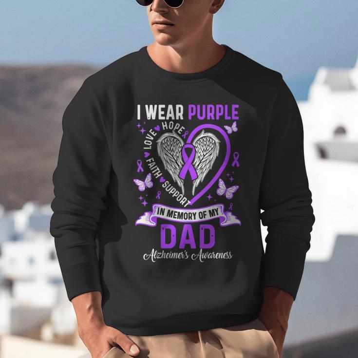 I Wear Purple In Memory Of My Dad Alzheimer's Awareness Unisex Sweatshirt I Wear Purple In Memory Of My Dad Alzheimer's Awareness Unisex Sweatshirt