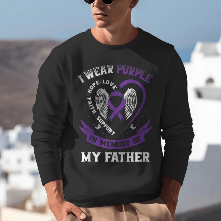 I Wear Purple In Memory Of My Father Alzheimers Awareness Unisex Sweatshirt I Wear Purple In Memory Of My Father Alzheimers Awareness Unisex Sweatshirt