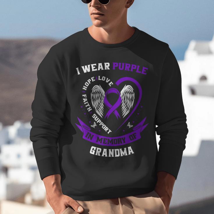 Wear Purple In Memory Of Grandma Pancreatic Cancer Awareness Unisex Sweatshirt