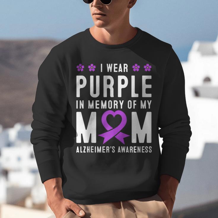 I Wear Purple In Memory Of My Mom Alzheimer's Awareness Day Unisex Sweatshirt