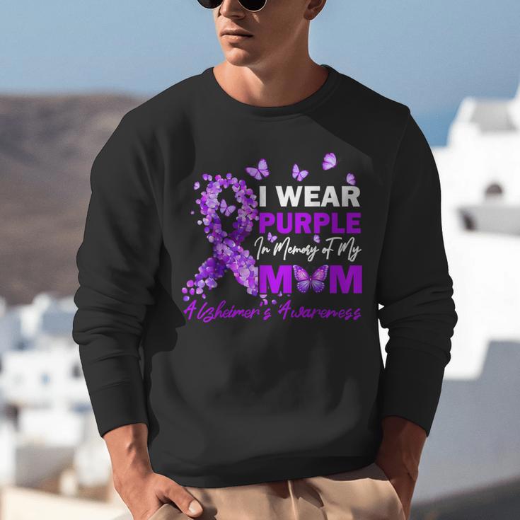 I Wear Purple In Memory Of My Mom Alzheimers Awareness Unisex Sweatshirt