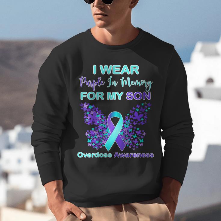 I Wear Purple In Memory For My Son Overdose Awareness Unisex Sweatshirt