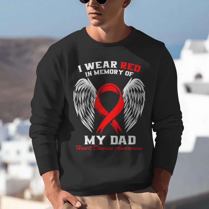 I Wear Red In Memory Of My Dad Heart Disease Awareness Month Unisex Sweatshirt