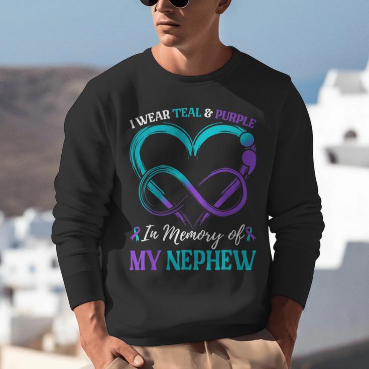 I Wear Teal & Purple In Memory Of My Nephew Unisex Sweatshirt