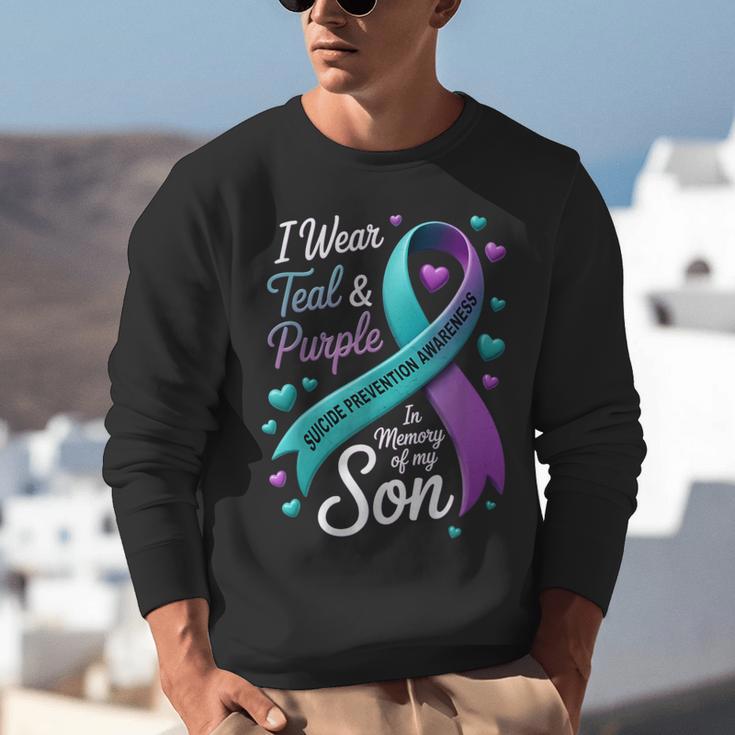 I Wear Teal And Purple In Memory My Son Suicide Prevention Unisex Sweatshirt I Wear Teal And Purple In Memory My Son Suicide Prevention Unisex Sweatshirt