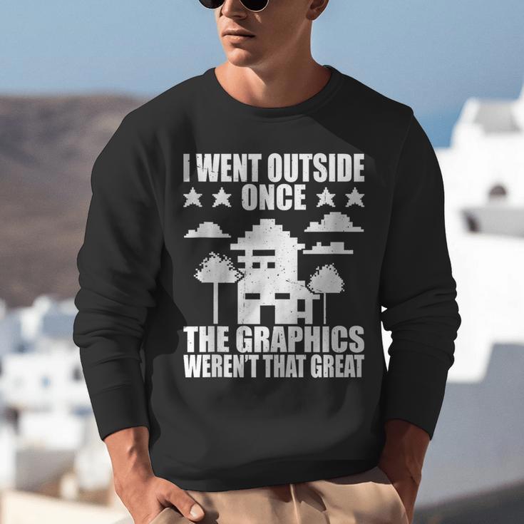 I Went Outside Once Introverts Joke Social Loner Unisex Sweatshirt I Went Outside Once Introverts Joke Social Loner Unisex Sweatshirt