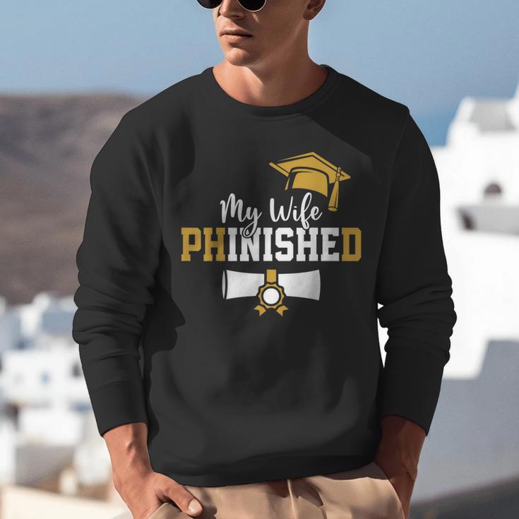 My Wife Phinished PhD Graduation Family Matching Unisex Sweatshirt