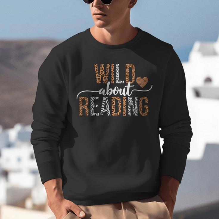 Wild About Reading Books Reader Lover Librarian Bookworm Unisex Sweatshirt