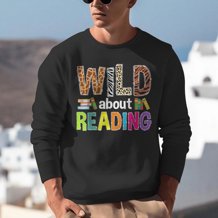 Wild About Reading Library Day Reading Books & Bookworm Unisex Sweatshirt