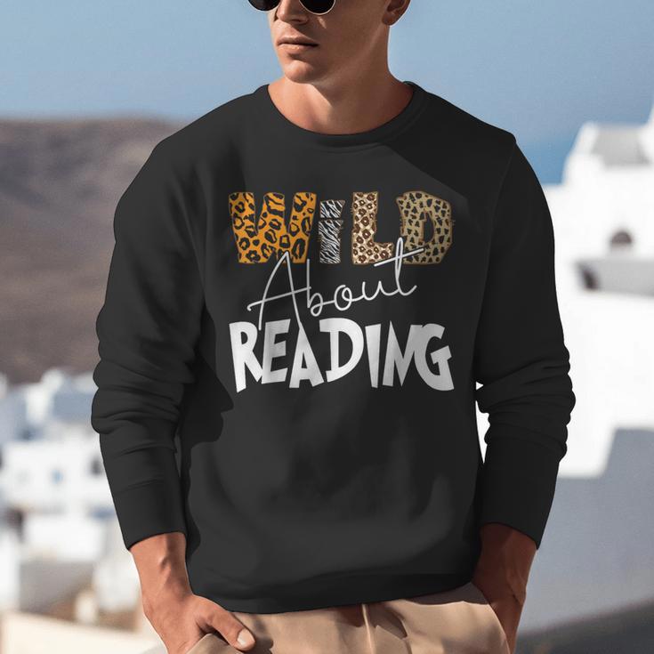 WILD ABOUT READING Reading Books Bookworm Library Day Unisex Sweatshirt