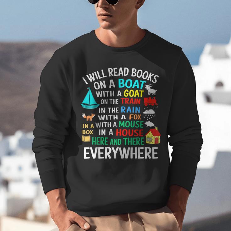 I Will Read Books On A Boat & Everywhere Unisex Sweatshirt I Will Read Books On A Boat & Everywhere Unisex Sweatshirt