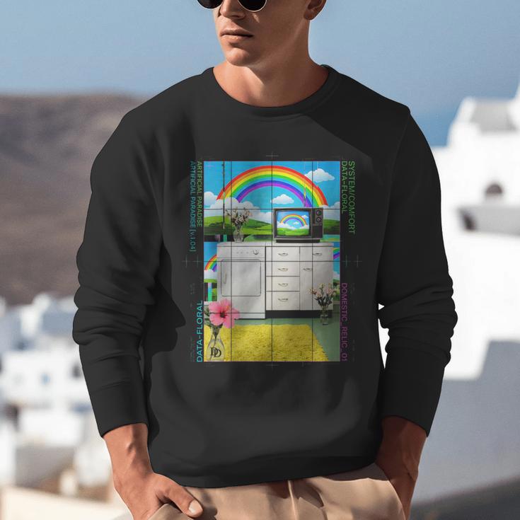 Women's Frutiger Aero Aesthetic Rainbow Glitch Art Unisex Sweatshirt