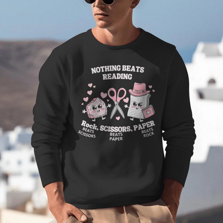 Women's Nothing Beats Reading Book Lover Statement Unisex Sweatshirt Women's Nothing Beats Reading Book Lover Statement Unisex Sweatshirt