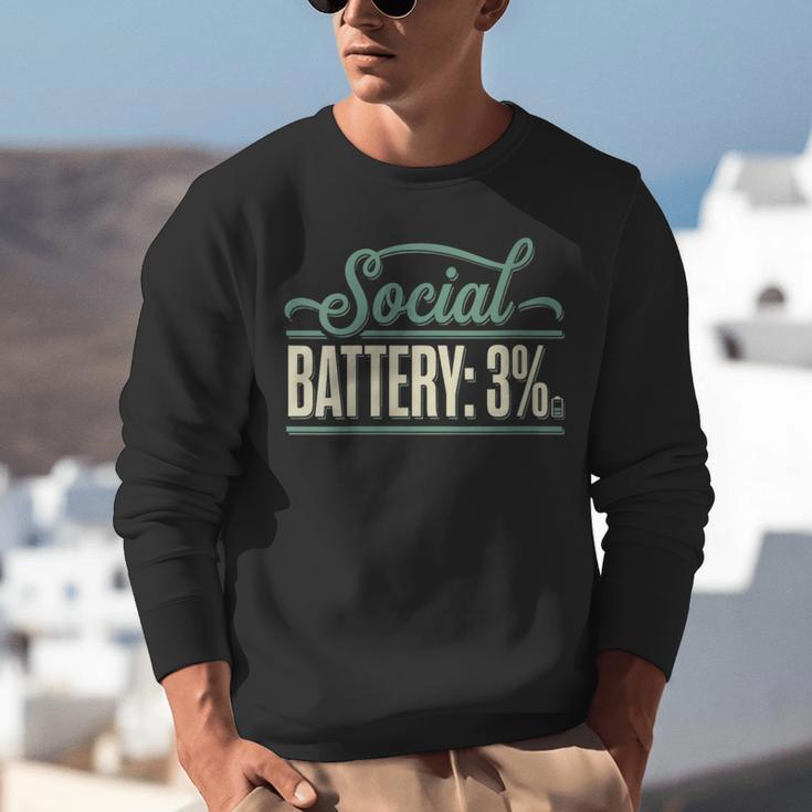 Women's Social Battery 3 Introvert Sarcasm Unisex Sweatshirt