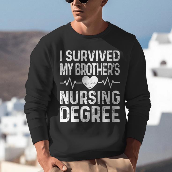 Women's I Survived My Brother's Nursing Degree School Graduation Unisex Sweatshirt