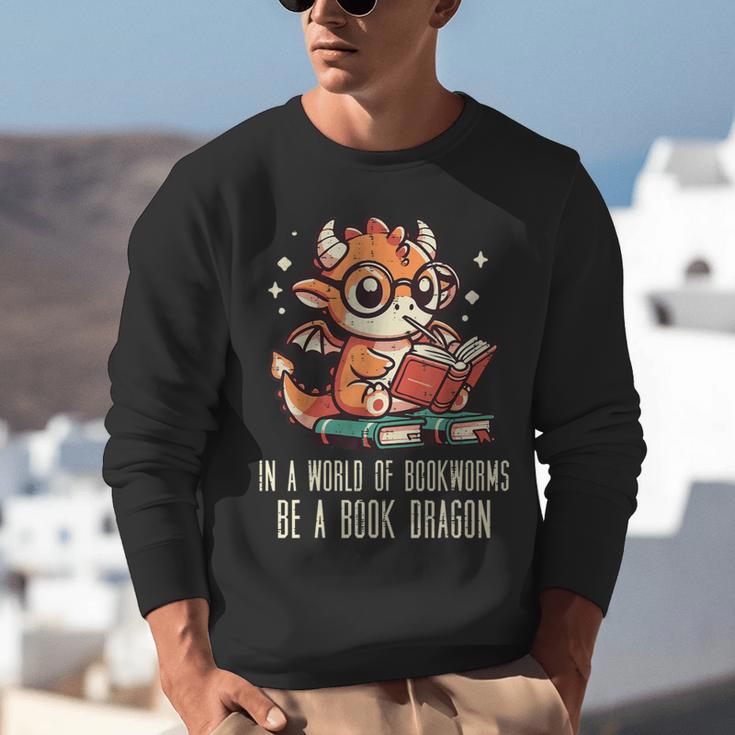 In World Of Bookworms Be Book Dragon Cute Women Kids Men Unisex Sweatshirt In World Of Bookworms Be Book Dragon Cute Women Kids Men Unisex Sweatshirt