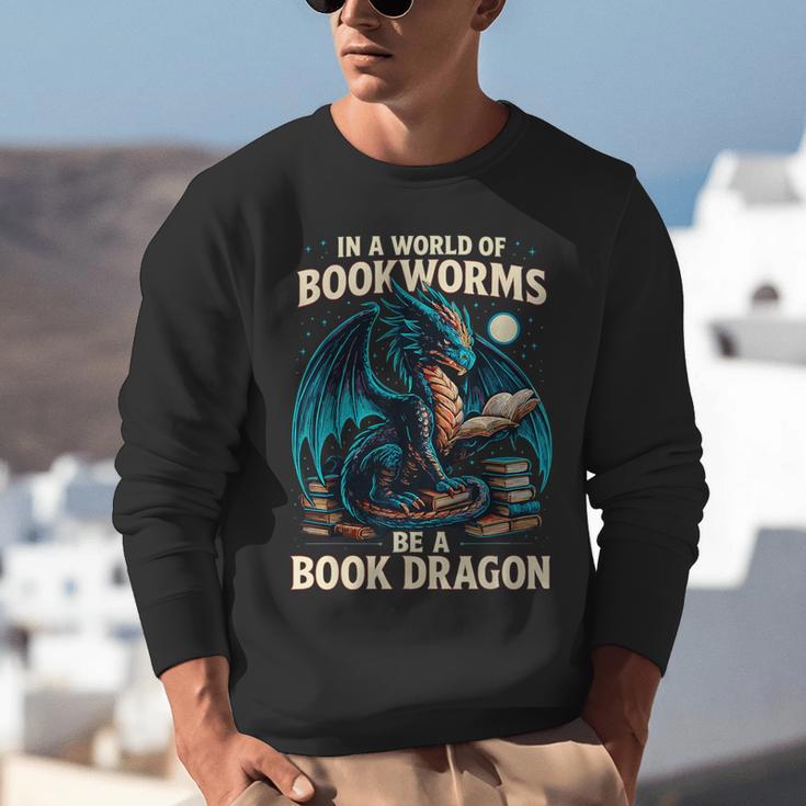 In a World Of Bookworms Be a Book Dragon Reading Unisex Sweatshirt In a World Of Bookworms Be a Book Dragon Reading Unisex Sweatshirt