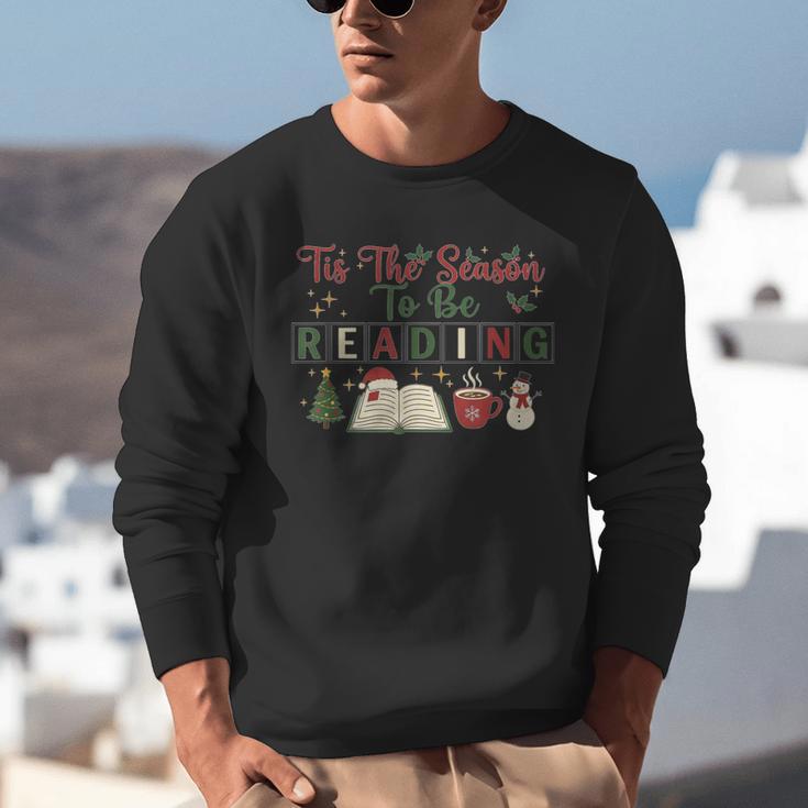 Xmas Books Tis The Season To Be Reading Book Lover Unisex Sweatshirt