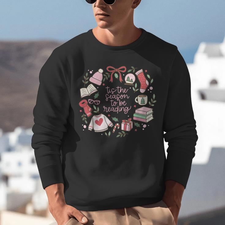 Xmas Tis The Season To Be Reading Books Pajamas Unisex Sweatshirt Xmas Tis The Season To Be Reading Books Pajamas Unisex Sweatshirt