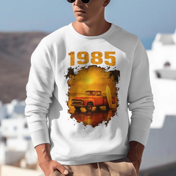 1985 Vintage Sunset Surf Truck Retro Beach Nostalgia Unisex Sweatshirt
