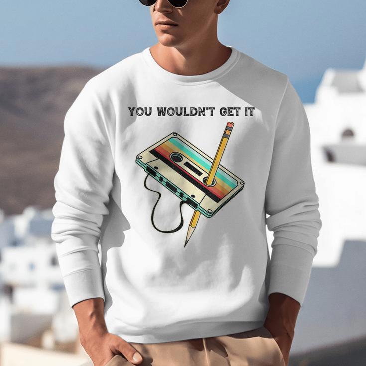 70s 80s 90s Retro Party Costume Nostalgia Cassette Unisex Sweatshirt