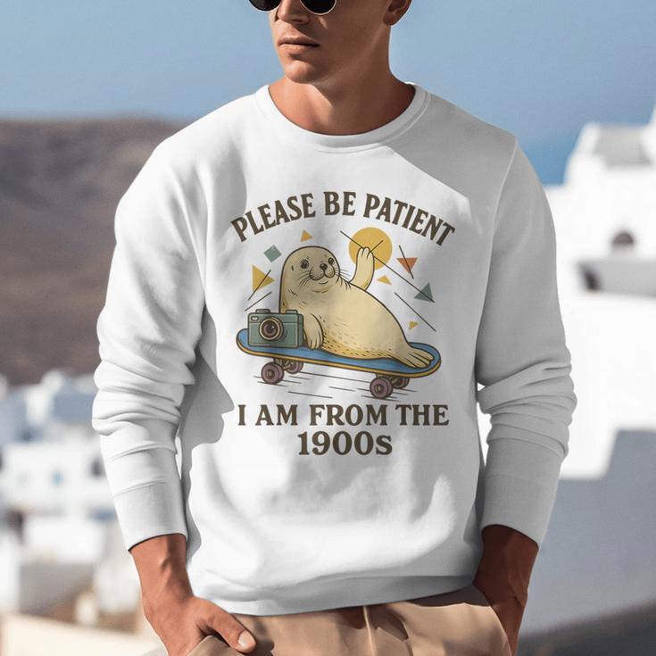 90s Manatee Humor Please Patient I'm From The 1900s Unisex Sweatshirt