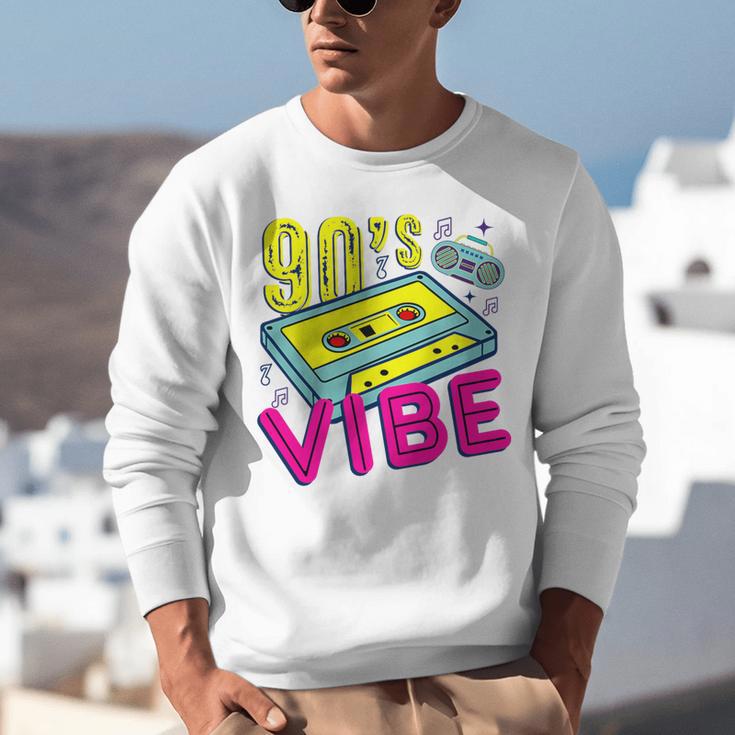 90's Vibe Retro Style Cassette Tape Nostalgia 1990s Party Premium Tri-Blend Unisex Sweatshirt