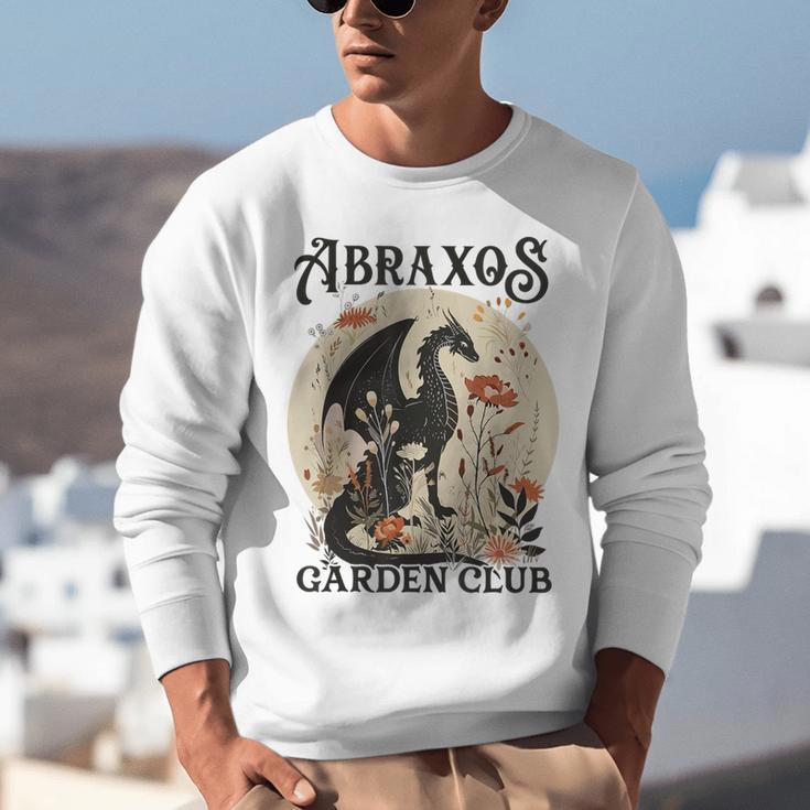 Abraxos Flower Garden Club Book Lover Fantasy Dragon Bookish Unisex Sweatshirt