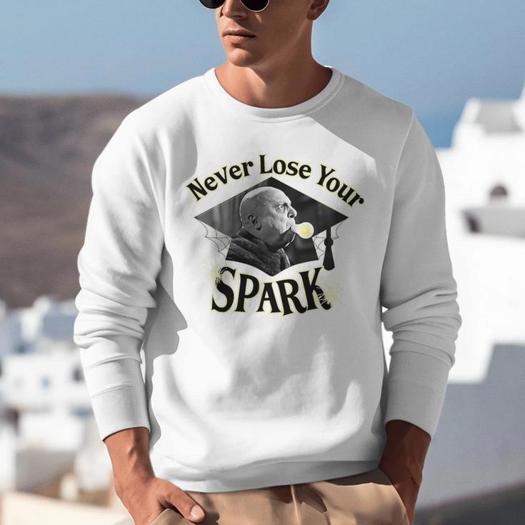The Addams Family TV Series – Uncle Fester Graduation Spark Premium Unisex Sweatshirt