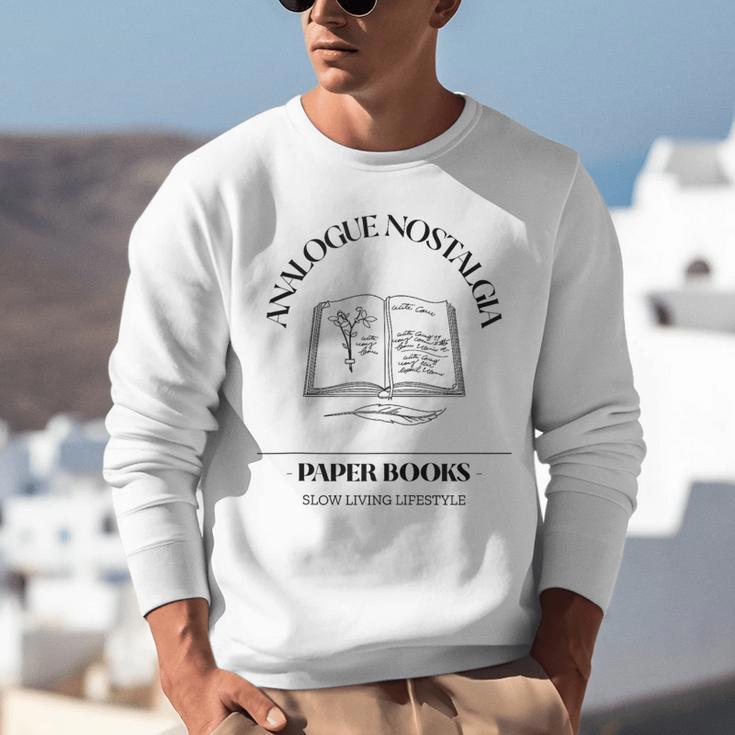 Analogue Nostalgia Paper Books Book Graphic Unisex Sweatshirt Analogue Nostalgia Paper Books Book Graphic Unisex Sweatshirt