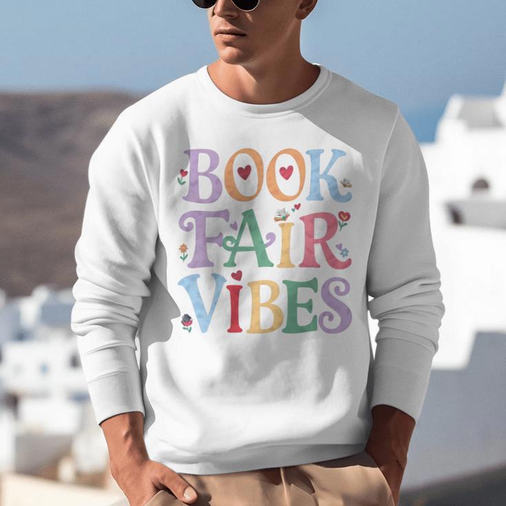 Book Fair Vibes Groovy Retro Reading Unisex Sweatshirt