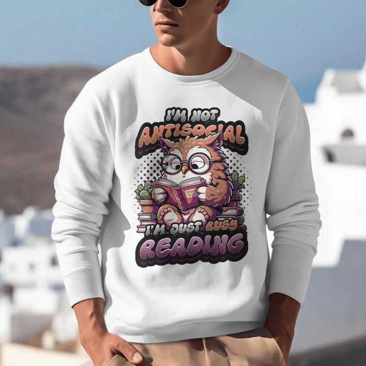 Book Lover Owl Reading Books Introvert Bookworm Unisex Sweatshirt Book Lover Owl Reading Books Introvert Bookworm Unisex Sweatshirt